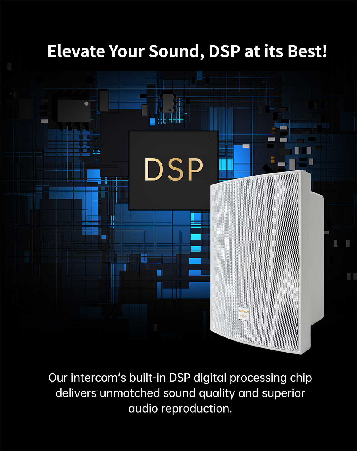 Network IP POE Wall Mount PA System Speaker, remote control,All-in-one with digital amplifier and Speaker. our intercom's built-in DSP digital processing chip delivers unmatched sound quality and superior audio reproduction