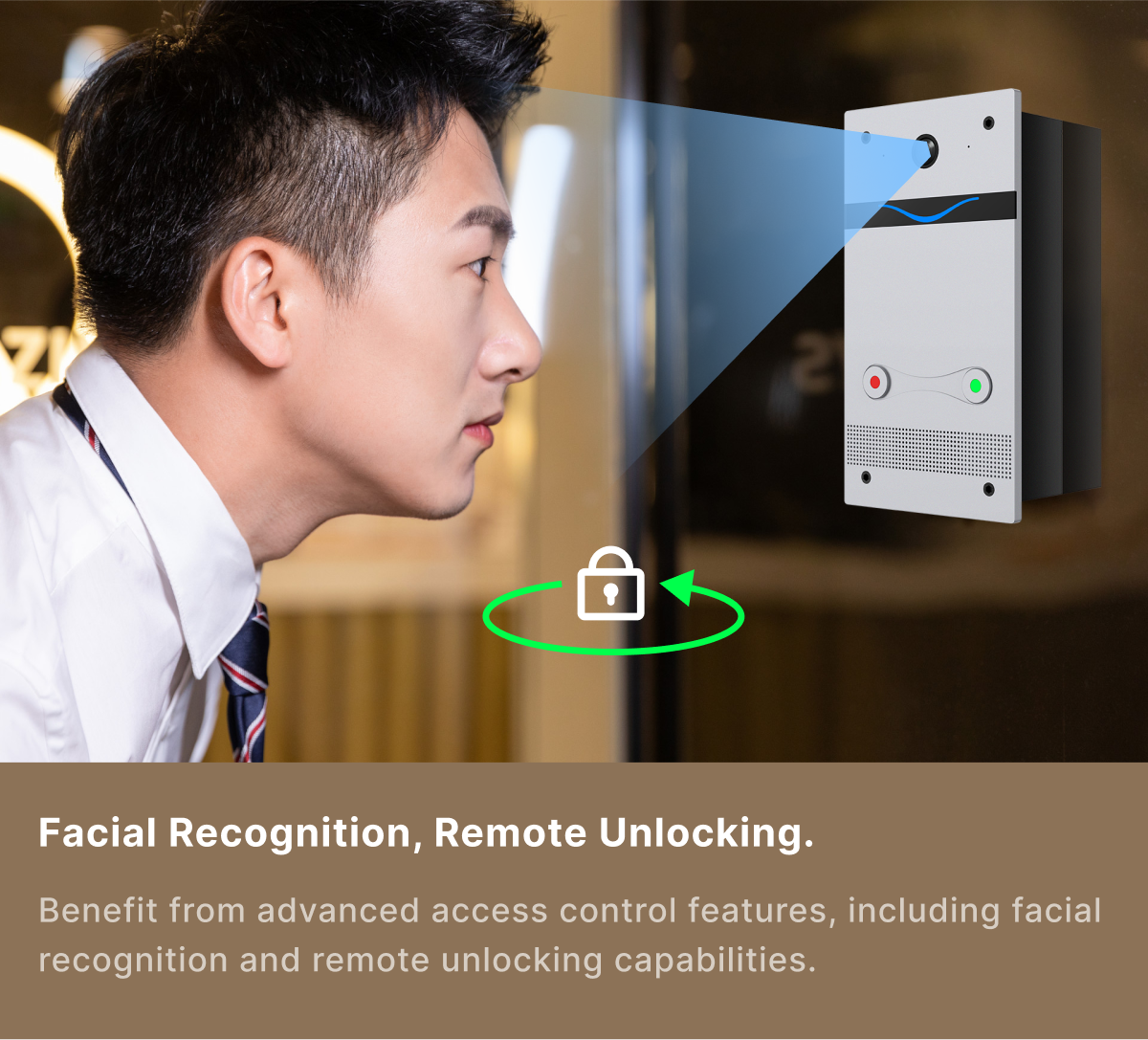 Intelligent Access Intercom Terminal Video Intercom panel with facial recongnition and Alarm fuction, Benefit from advanced access control features, including facial recongnition and remote unlocking capabilities