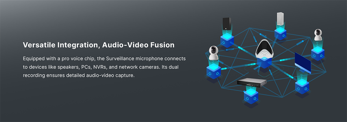 HD Desktop Surveillance Microphone, Noise reduction, DSP , self-diagnostics 