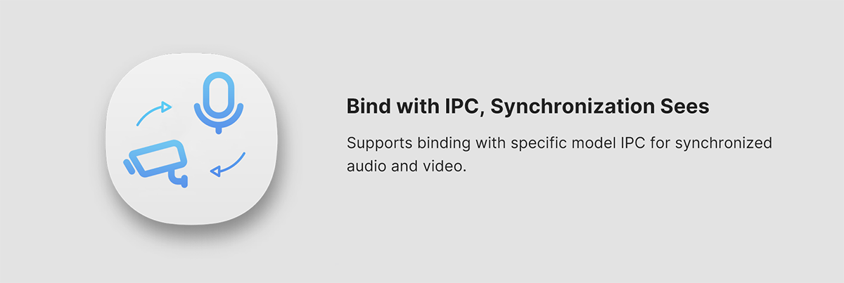 supports binding with specific model IPC for synchronized audio and video. IP Outdoor Surveillance microphone. water and wind noise proof, long-range collection, auto noise reduction, intelligent alert