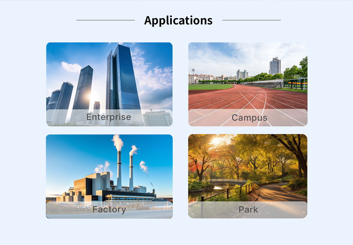 applications, enterprise, campus, factory, park. Industrial management server