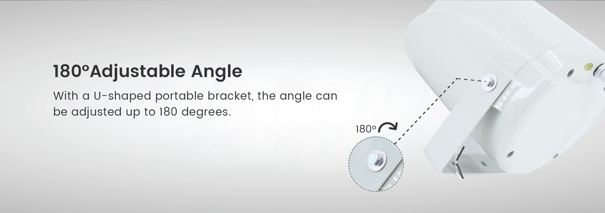 SPON Projection speaker with a U-shaped portable bracket, support 180 degree adjustable angle.