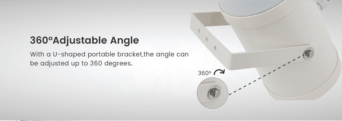 SPON Bidirectional speaker with U-shaped portable bracket, support 360 degree adjustable angle